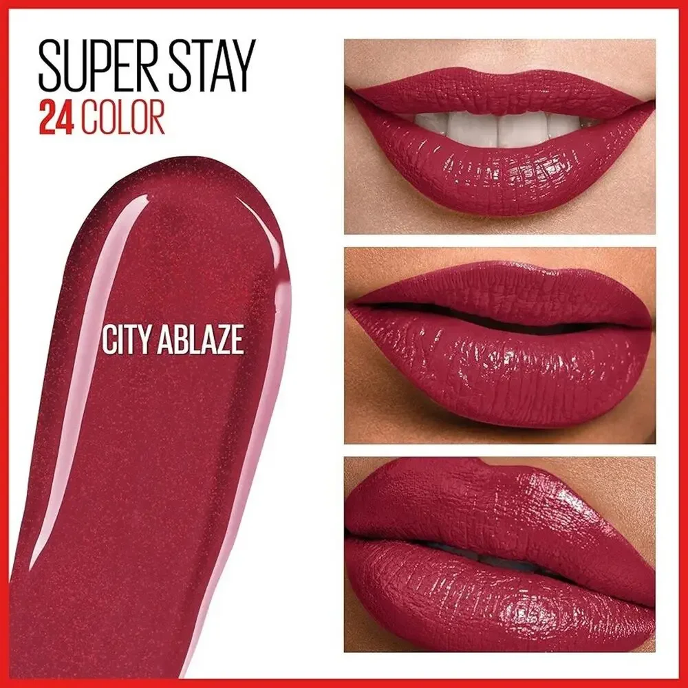 Maybelline Super Stay 24, 2-Step Liquid Lipstick Makeup 930 City Ablaze
